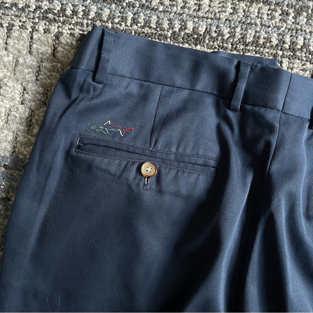 Mens Greg Norman Navy Blue Golf Pants, Business Pants, Size 34/30 - Picture 10 of 10